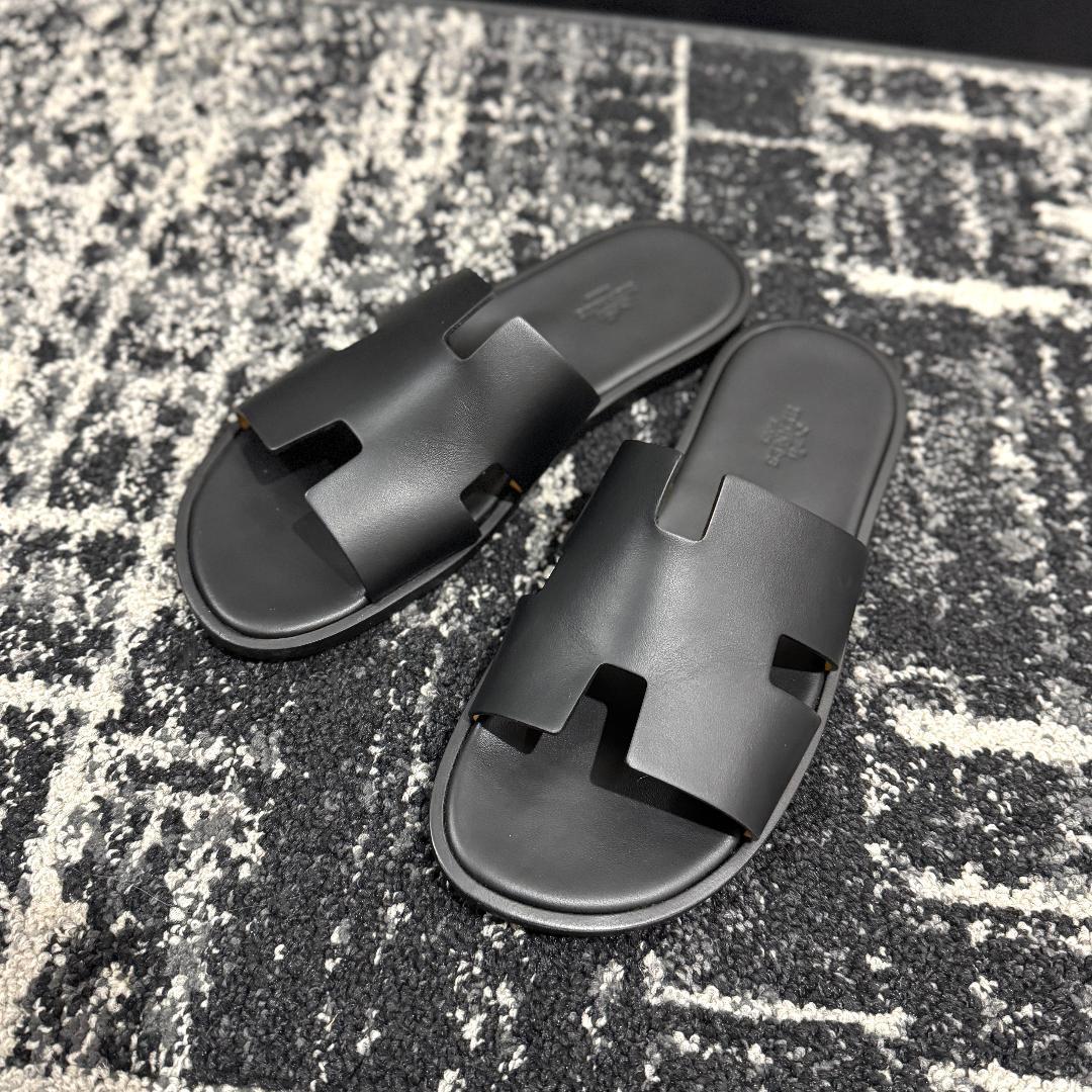 HERMES エルメス イズミール レザー サンダル ブラック - メルカリ