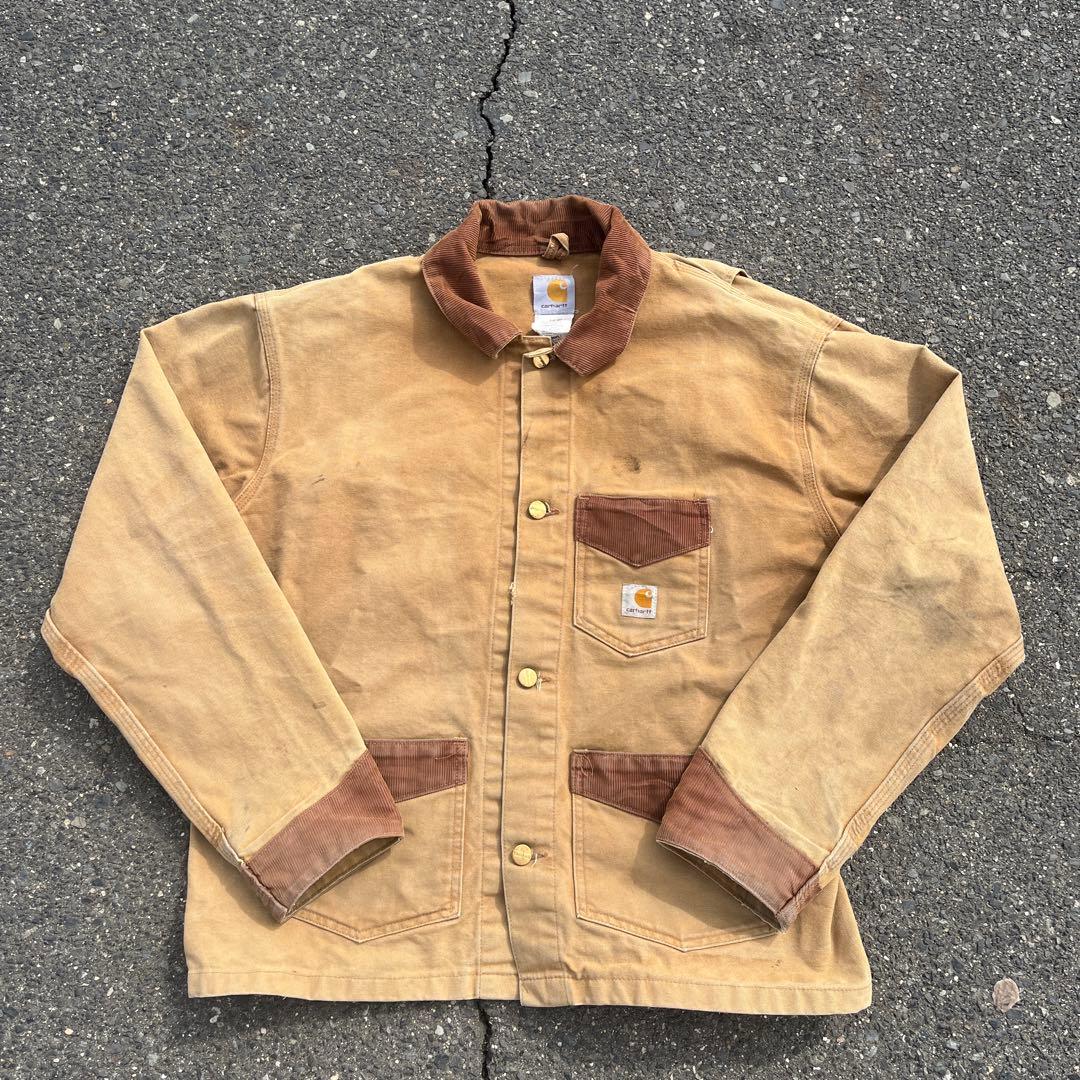 名作】90's Carhartt チョアコート ダックカバーオール 裏地なし