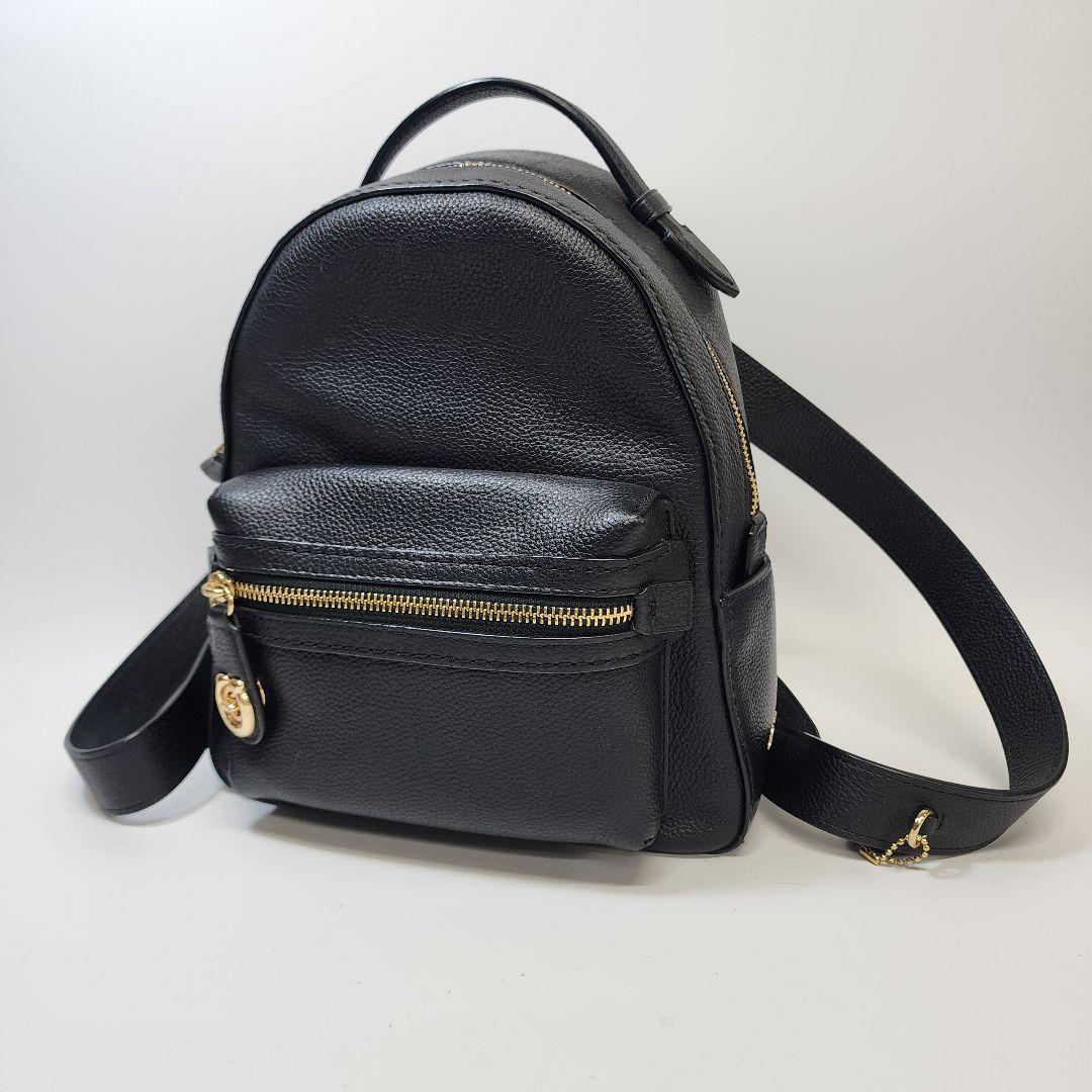 極美品 コーチ レザー リュック ポリシード ペブル ターンロック