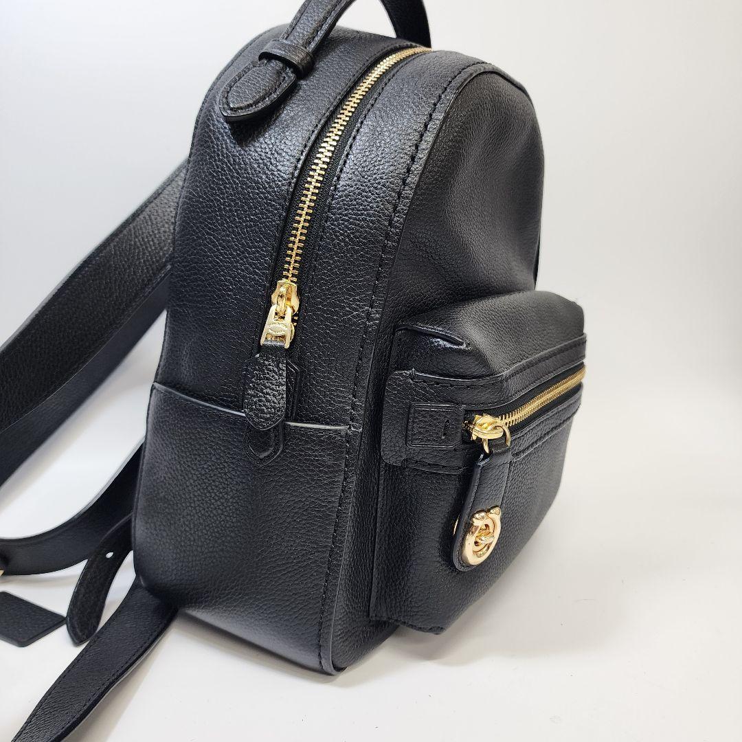 極美品 コーチ レザー リュック ポリシード ペブル ターンロック