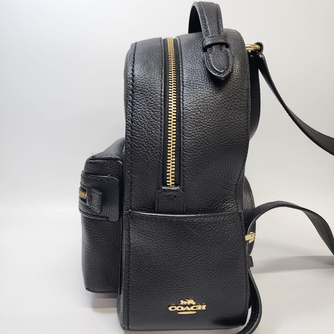 極美品 コーチ レザー リュック ポリシード ペブル ターンロック