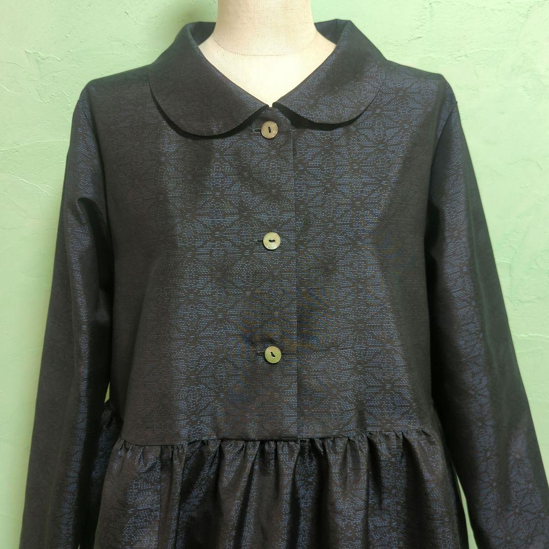 着物リメイク大島紬ショールカラーワンピース L - メルカリ