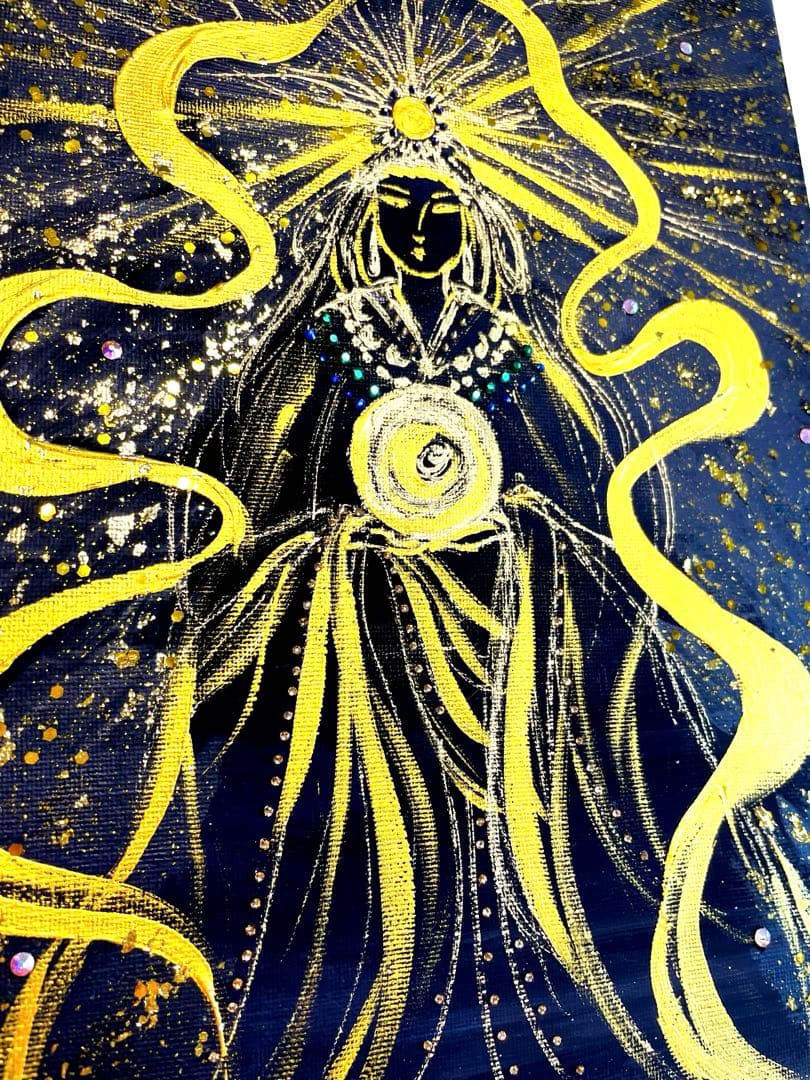 開運絵画 龍神様 眼 天照大神 24金金箔