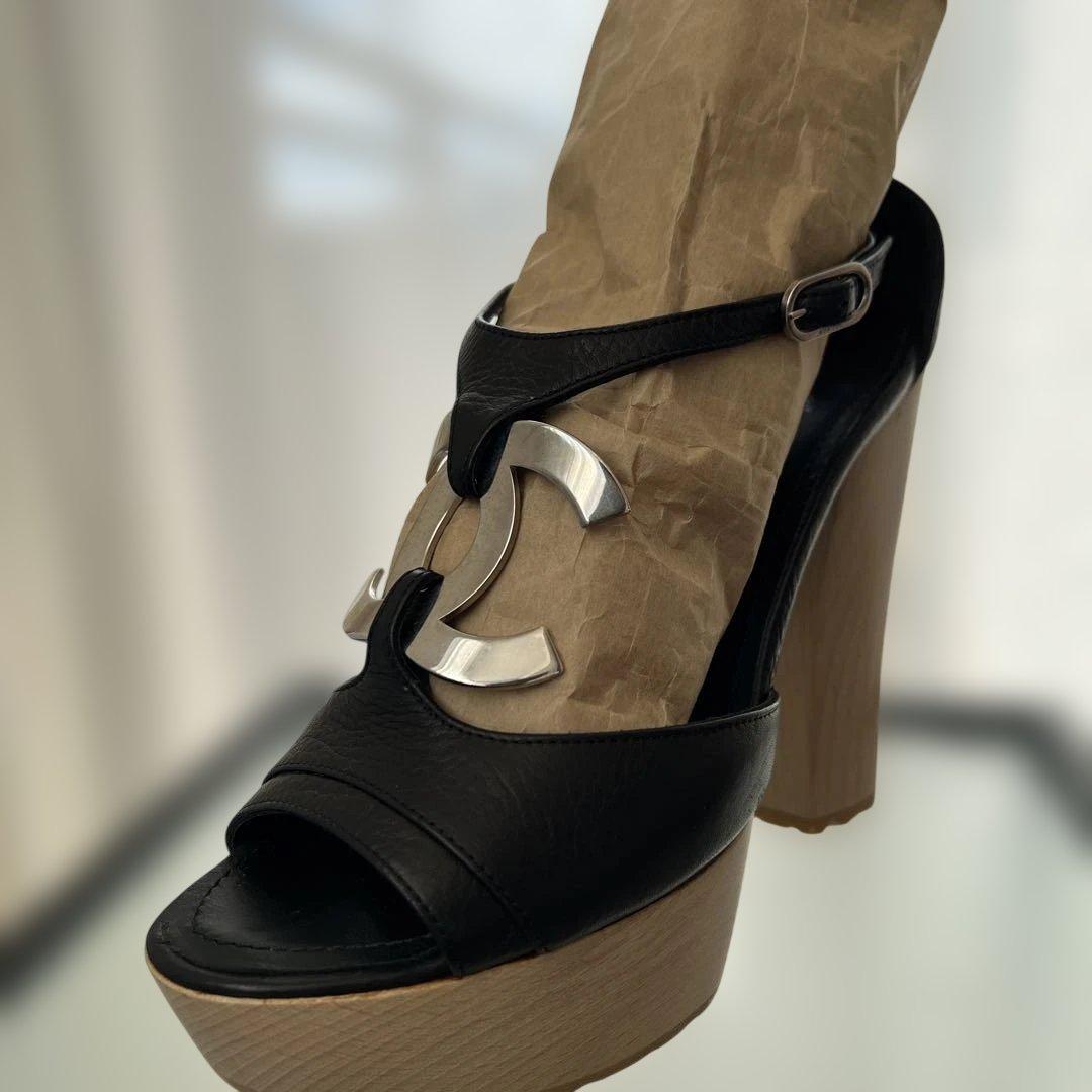 【希少】CHANEL ココマークレザーヒール　36size