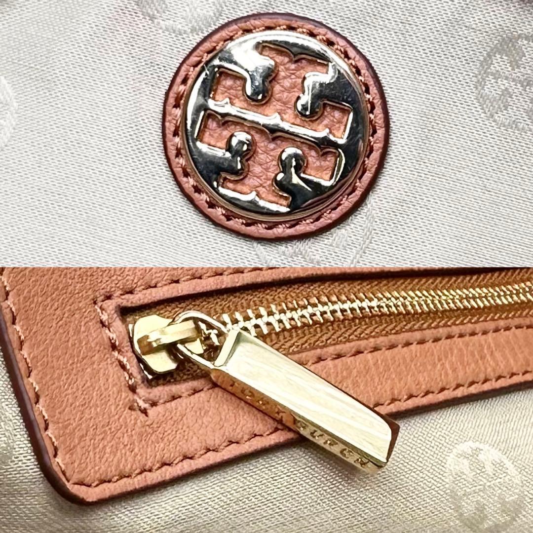 極美品✨トリーバーチ トートバッグ しぼ革 ボンボンチャーム ブラウン
