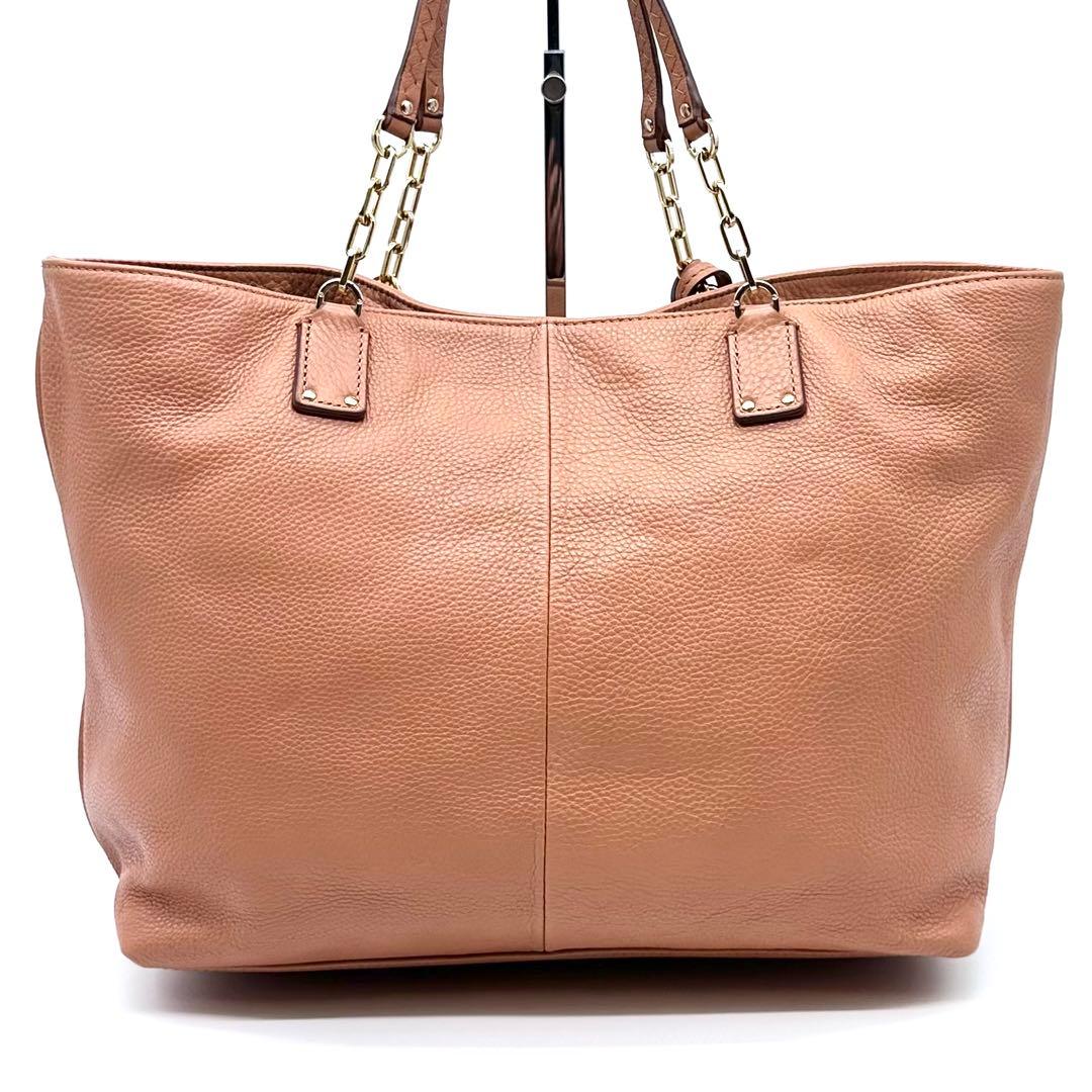 極美品✨トリーバーチ トートバッグ しぼ革 ボンボンチャーム ブラウン