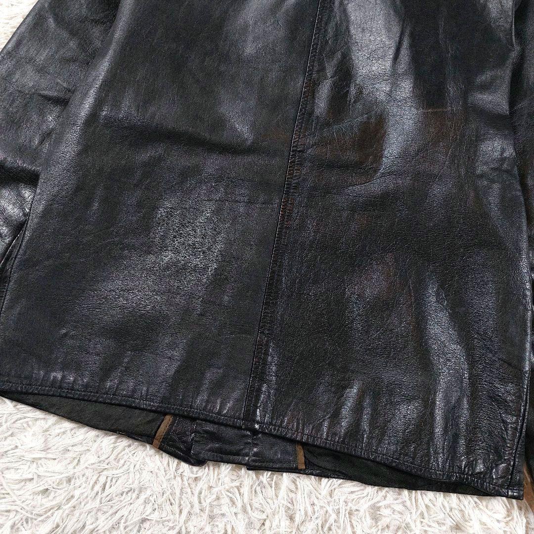 60s~70s デカタロン シングルレザーライダースジャケット ワッペン革