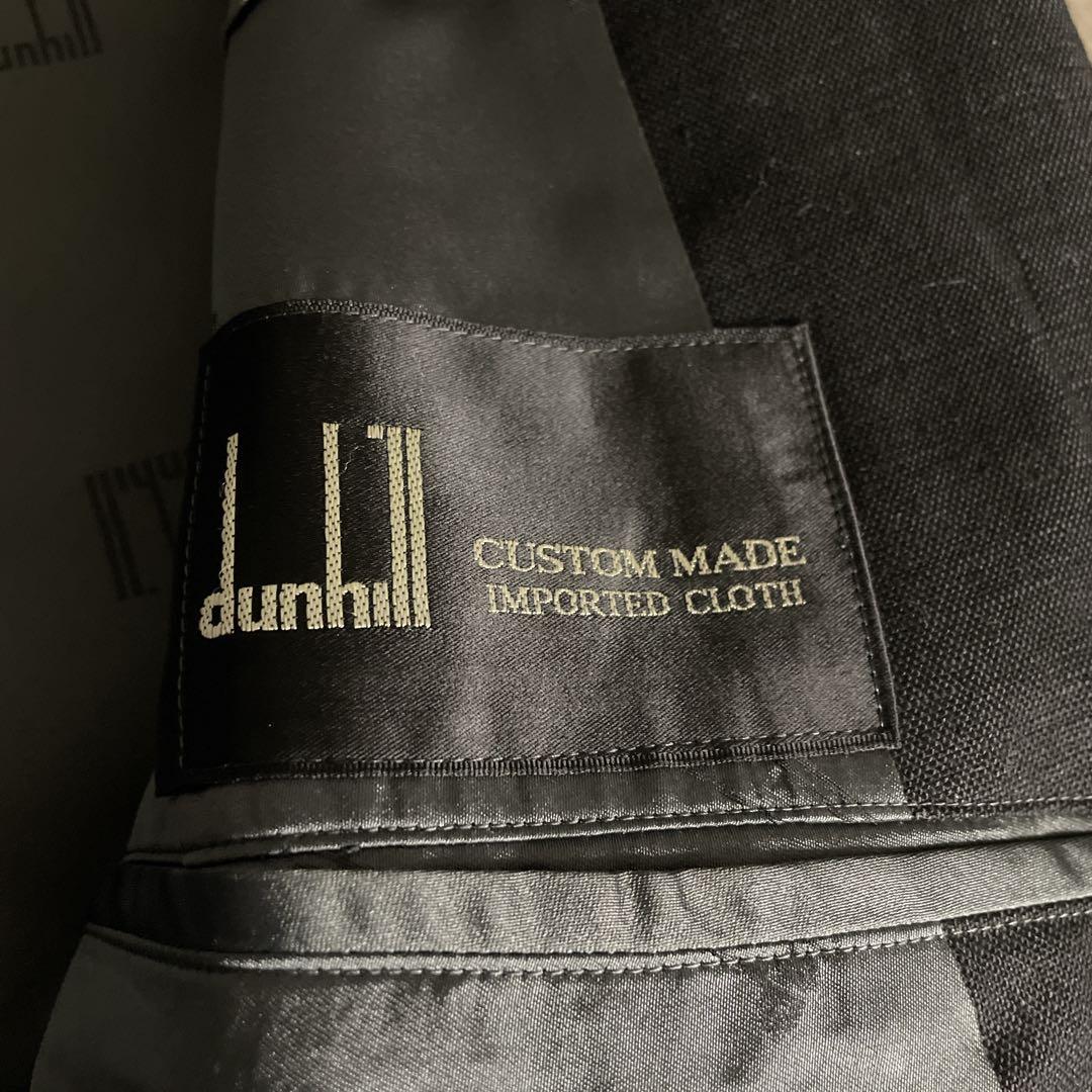 最高級 リネンブレンド ウール dunhill ダンヒル ダブルブレストスーツ