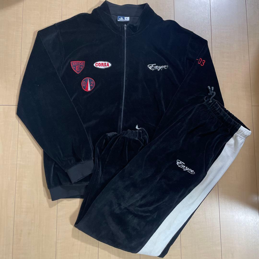 ENYCE エニーチェ 02-03 ベロア ジャージ セットアップ ブラック