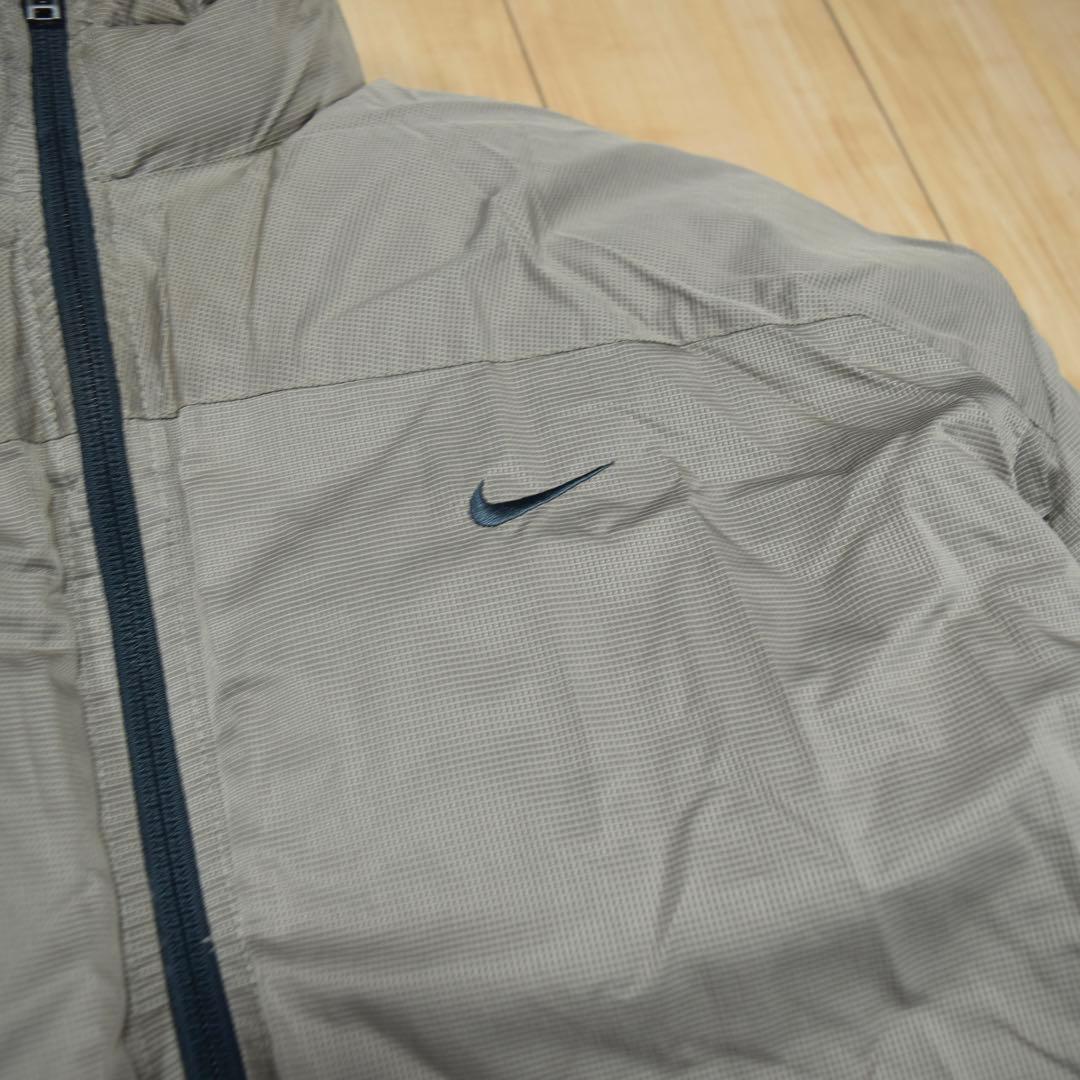 00s NIKE リバーシブル 肉厚ダウンジャケット グラフチェック ベージュ