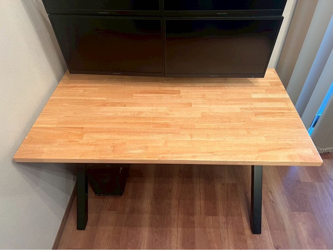 【極美品】KANADEMONO かなでもの デスク 123×70 ラバーウッド THE TABLE / ラバーウッド ナチュラル × Black Steel – KANADEMONO