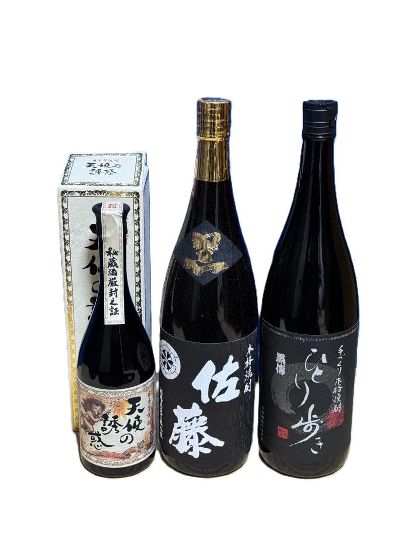 焼酎3本セット（天使の誘惑、佐藤、ひとり歩き） 天使の誘惑 720ml + おつまみ3点セット【 7848 】【 焼酎・おつまみ