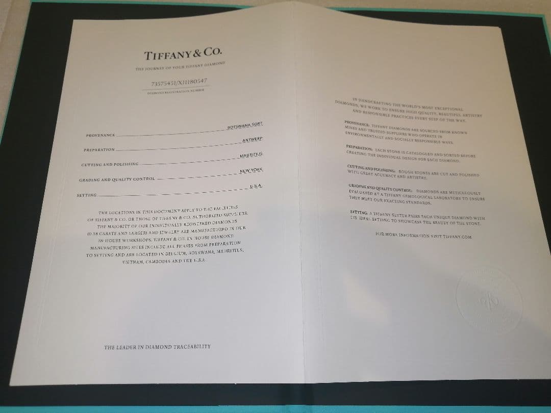 Tiffany & Co. 0.41ct 未使用品 ダイヤモンド指輪