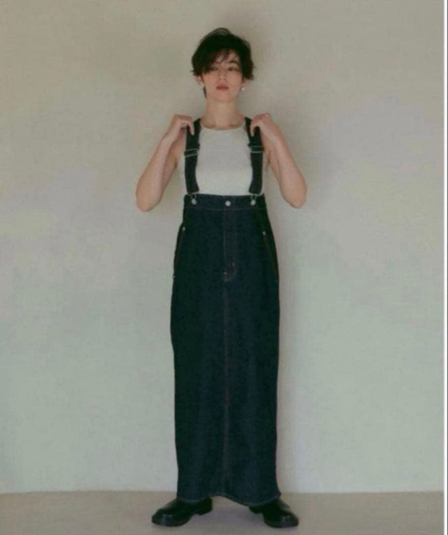 ETRE TOKYO EDWINコラボ サロペットスカート デニム スリット - メルカリ