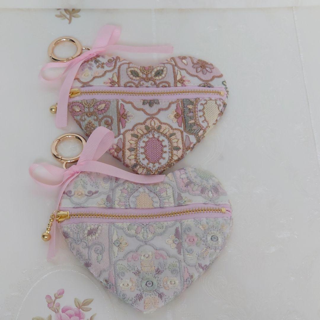 萩原様 インド刺繍 ボックスポーチ ハンドメイド