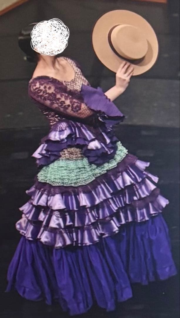 フラメンコドレス 紫色 フリル付き - メルカリ
