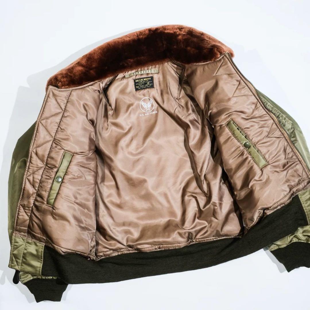 44 3LサイズB-15B 初期型復刻ムートン襟高密度ナイロン ウールリブ