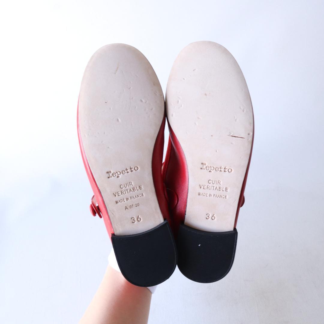 別注・限定復刻・未使用品レペット　リオ　メリージェーン　赤　36　22.7cm