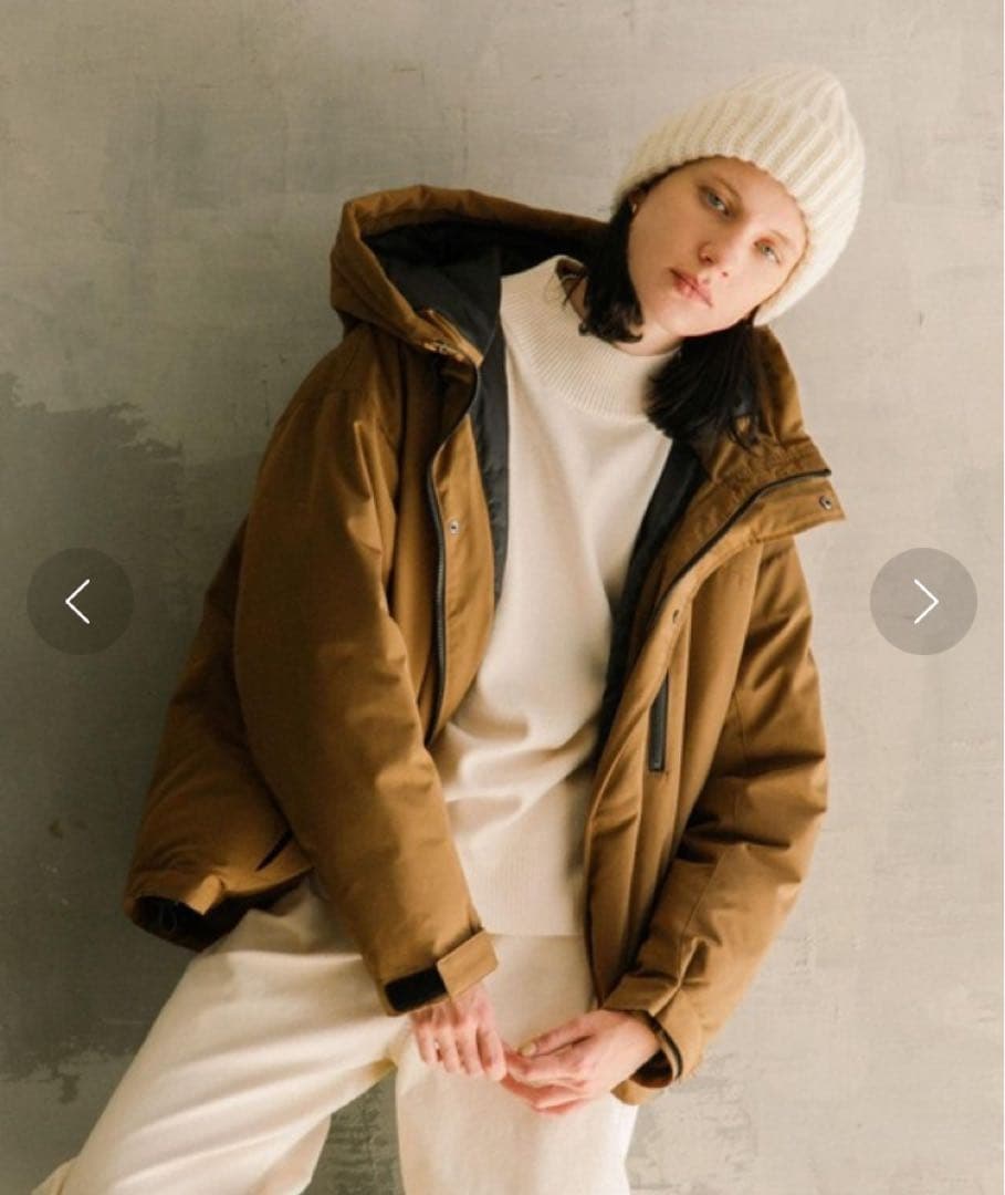 アーバンリサーチサニーレーベル フーディーダウンジャケット ブラウン