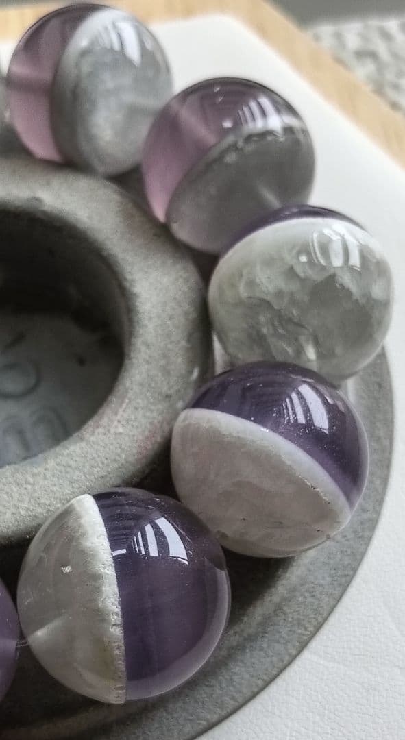 激レア石!!フローライトとホワイトガーデン共生特大約20mmブレスレット❤