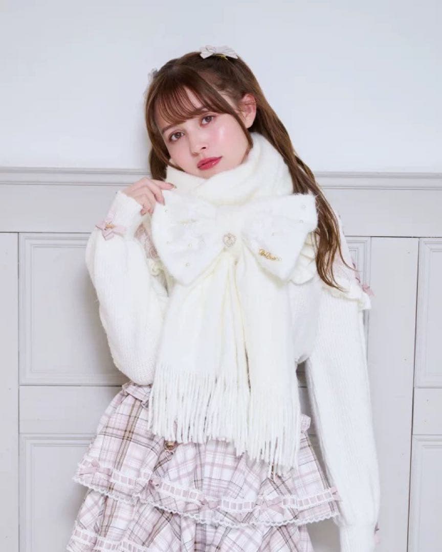 新品 LIZLISA マフラー シャギーリボンストール ホワイト シャギーリボンストール ｜ LIZ LISA（リズリサ）公式通販 ｜ Tokyo
