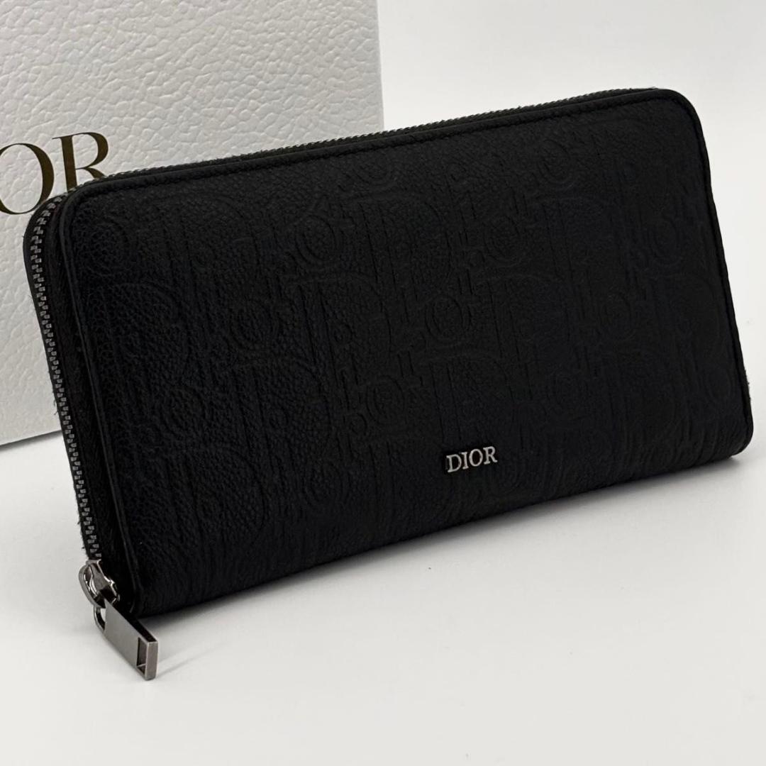 定価14万 ディオール グラビティ 黒 長財布 ロングジップウォレット