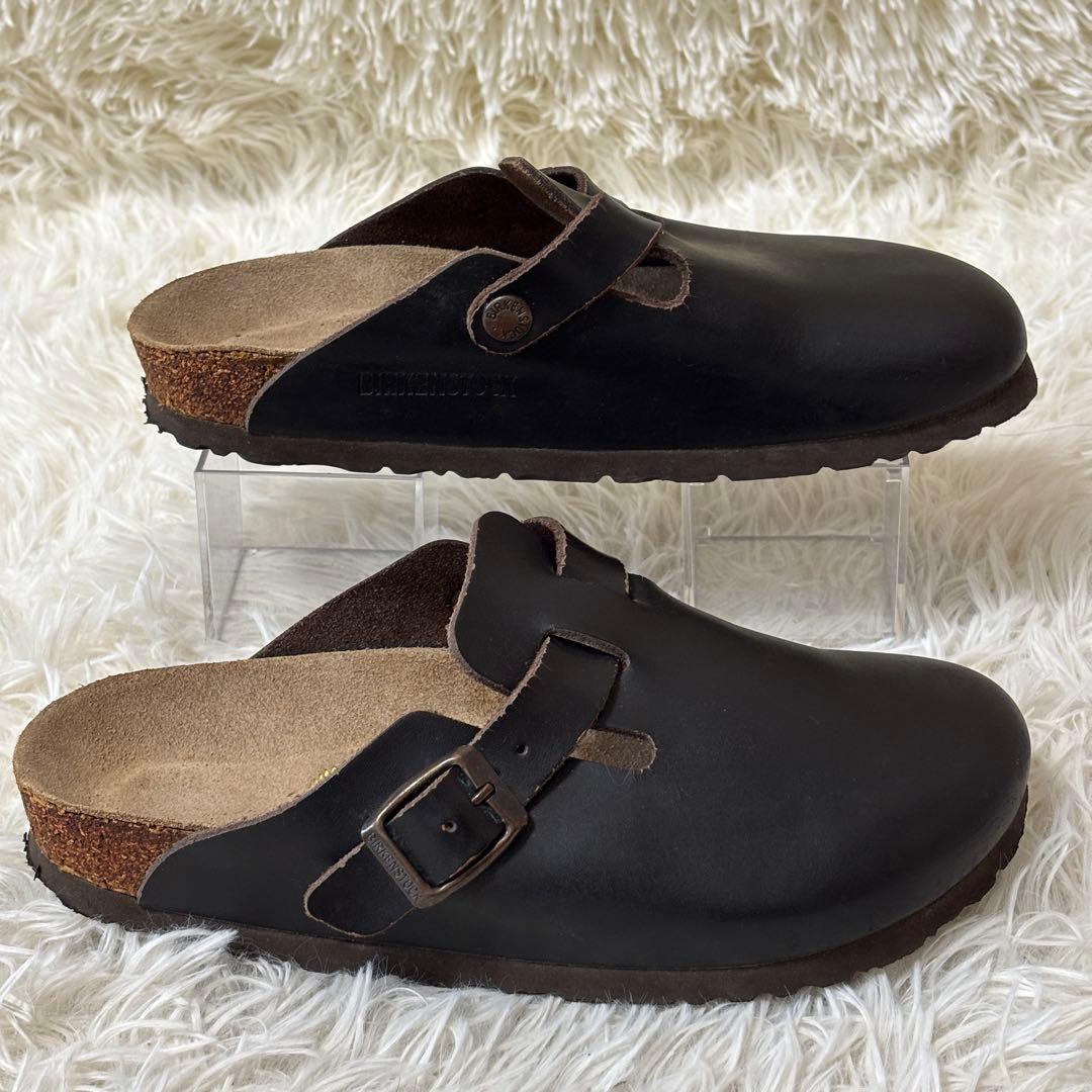 【美品】BIRKENSTOCK ビルケンシュトック　ボストン　レザー　ブラック