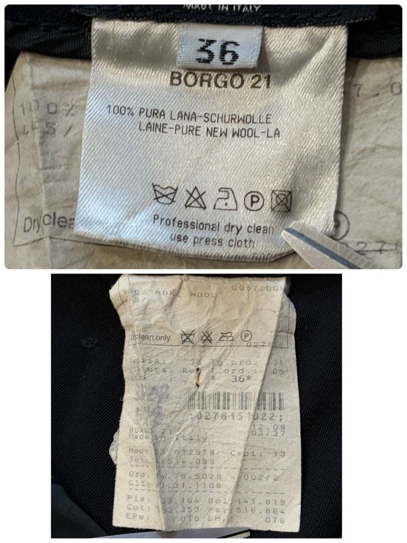 美品】ジョルジオアルマーニ パンツセットアップ ウール 黒 36