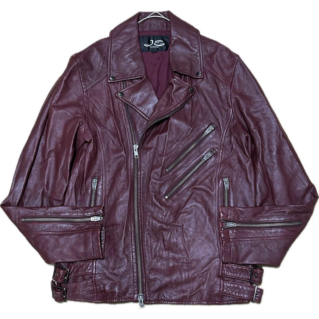 春にぴったり】JACKROSE ラムレザー ダブル ライダースジャケット 薄手