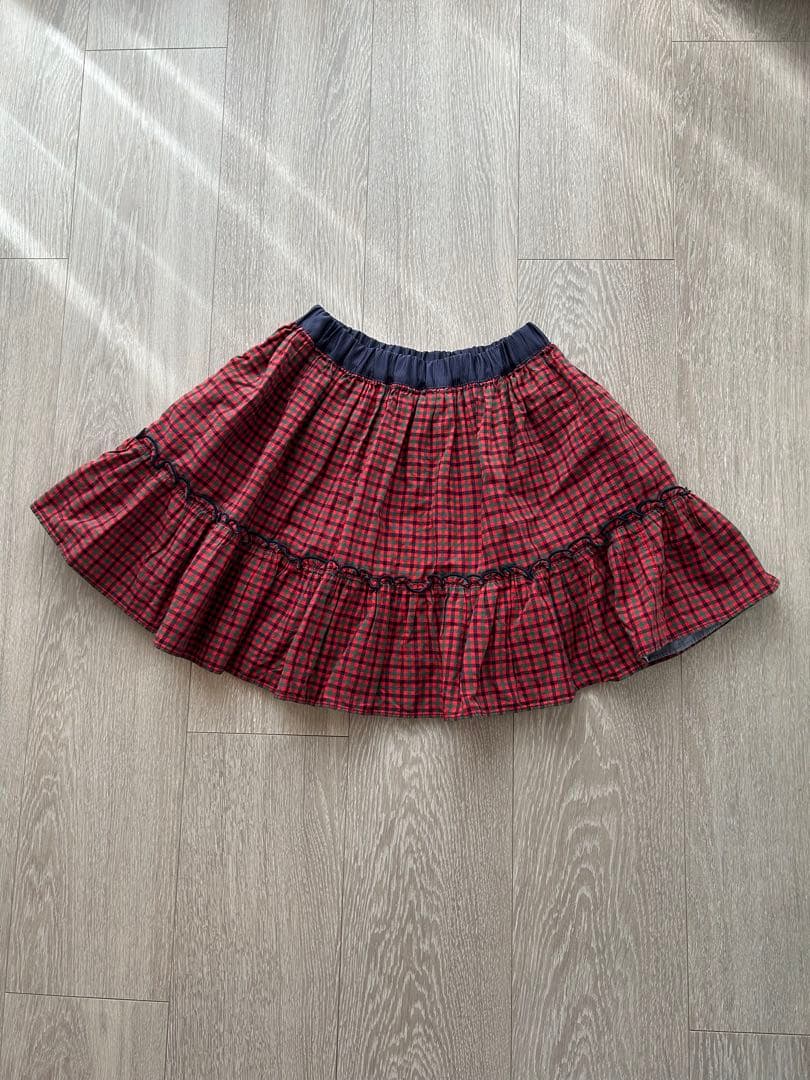 ファミリア 定番リバーシブル チェック柄スカート - メルカリ