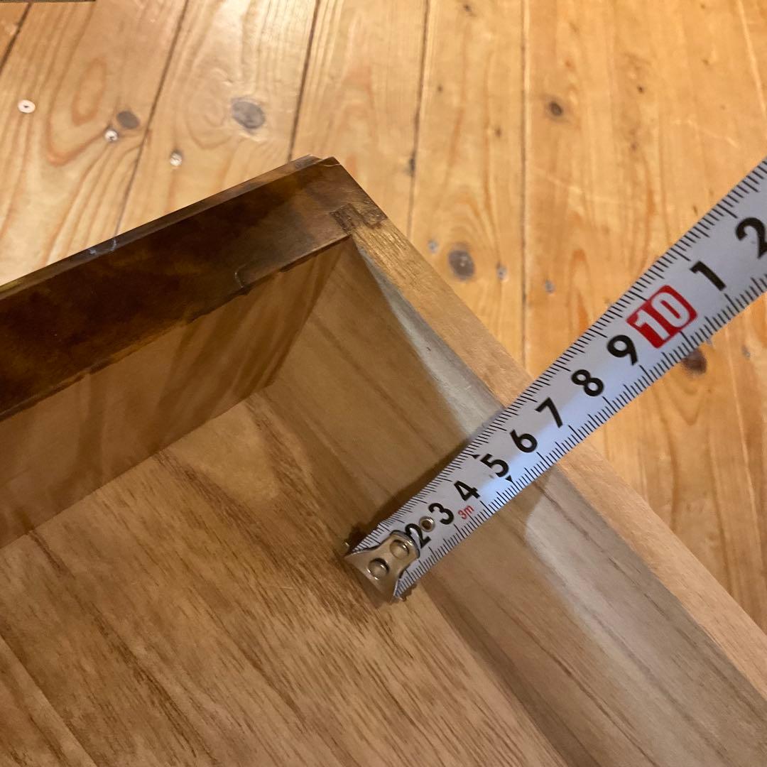 レア！無垢材 虎杢 縮み杢 高級家具 23kg 一枚板 座机 文机 座敷机 座卓