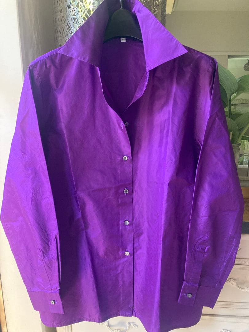 美品セリーヌ　シルクタフタオーバーサイズシャツ ueda-shopping_m2506-07-802252ny