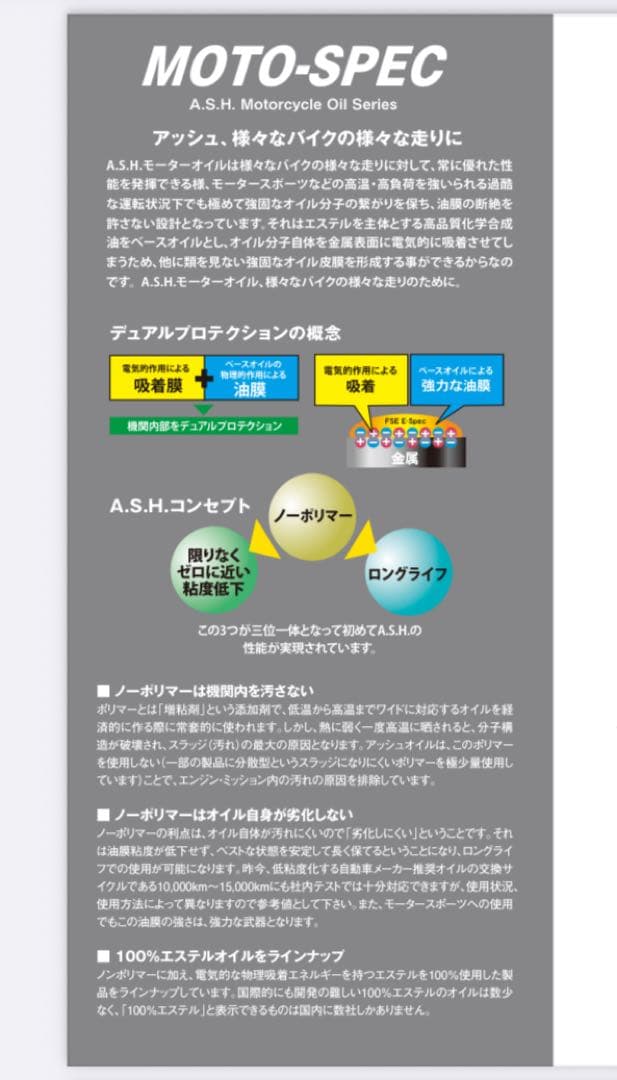 【3本】 ASH PSE MOTO-SPEC 15W-50 オイル アッシュ