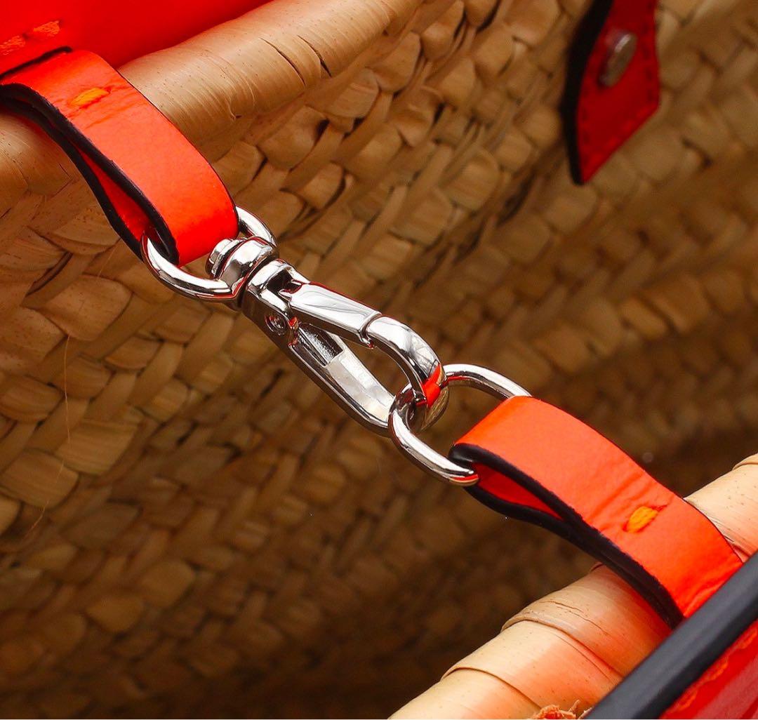 G2937 未使用 クリスチャンルブタン ルビショア ラフィア レザーカゴ