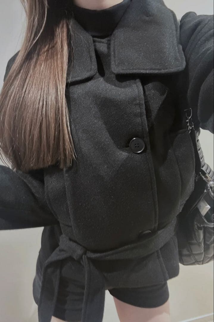 Kerryカラーボタンミドルコート KR30087 ブラック - メルカリ