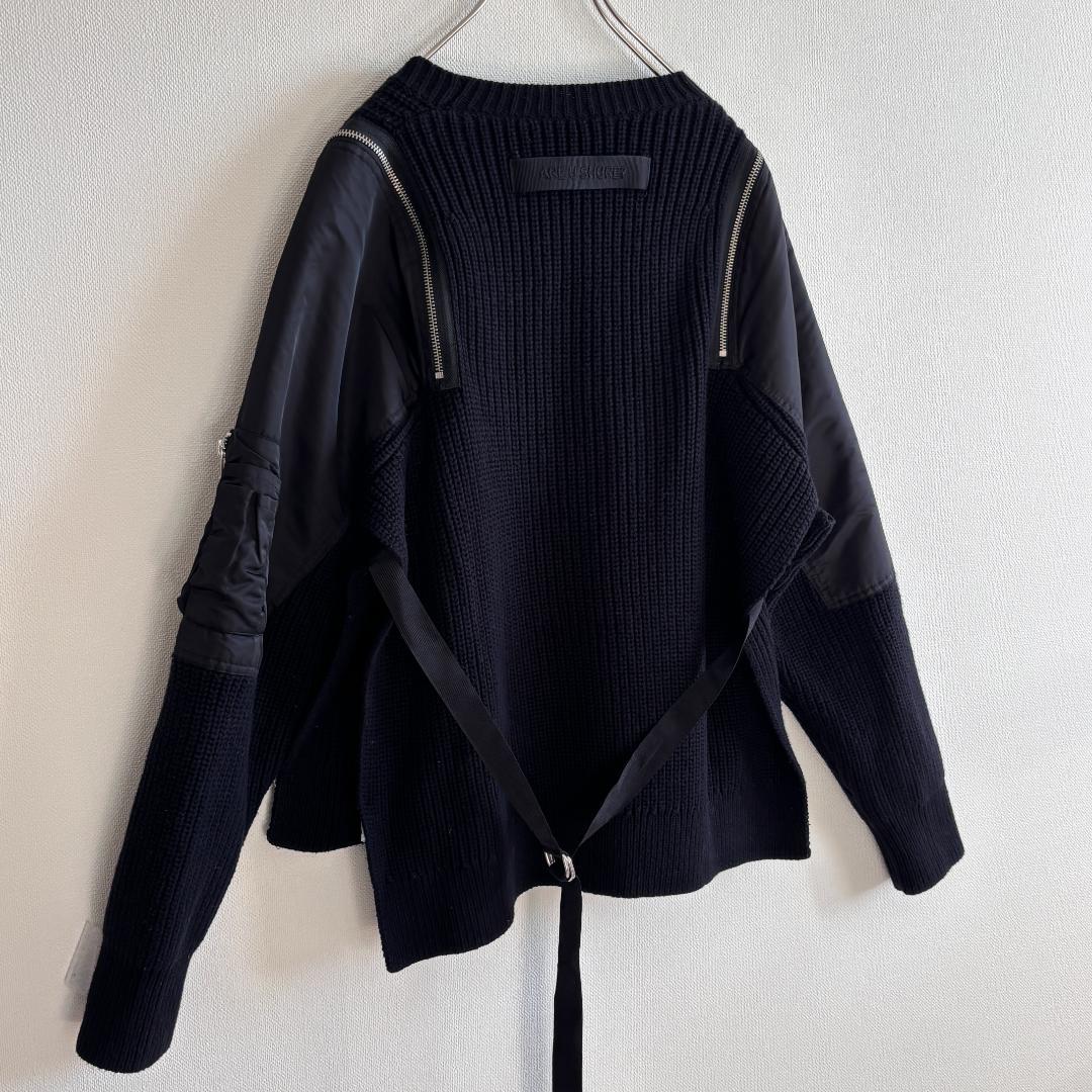 超人気・極美品】DIESEL/MA-1異素材ドッキングニット/黒/M相当 - メルカリ