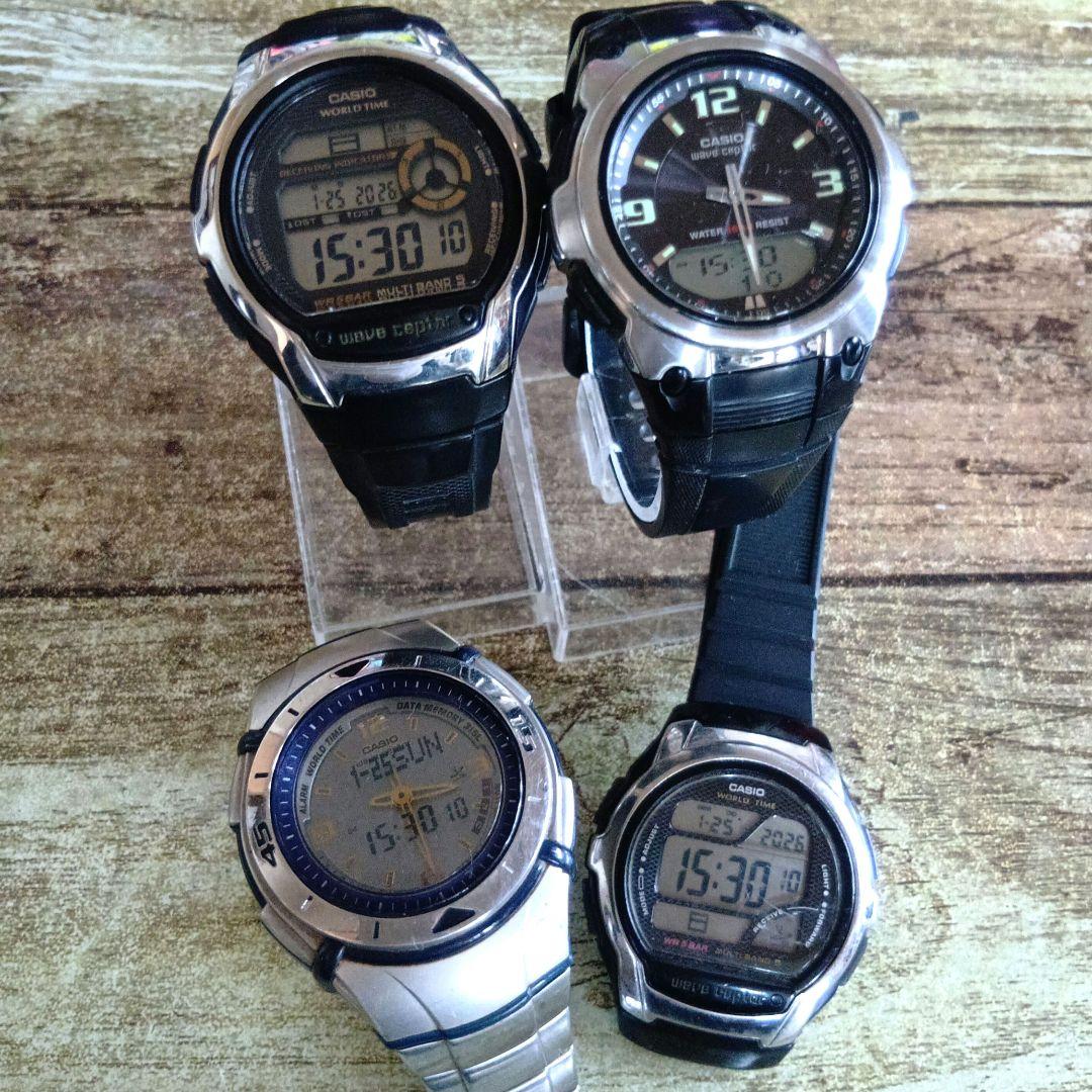 中古動品4本組②◆カシオ ウェーブセプター 電波時計 アナデジ/デジタル 箱付き中古動品◇WVA-106HJ◇カシオ ウェーブセプター 電波時計