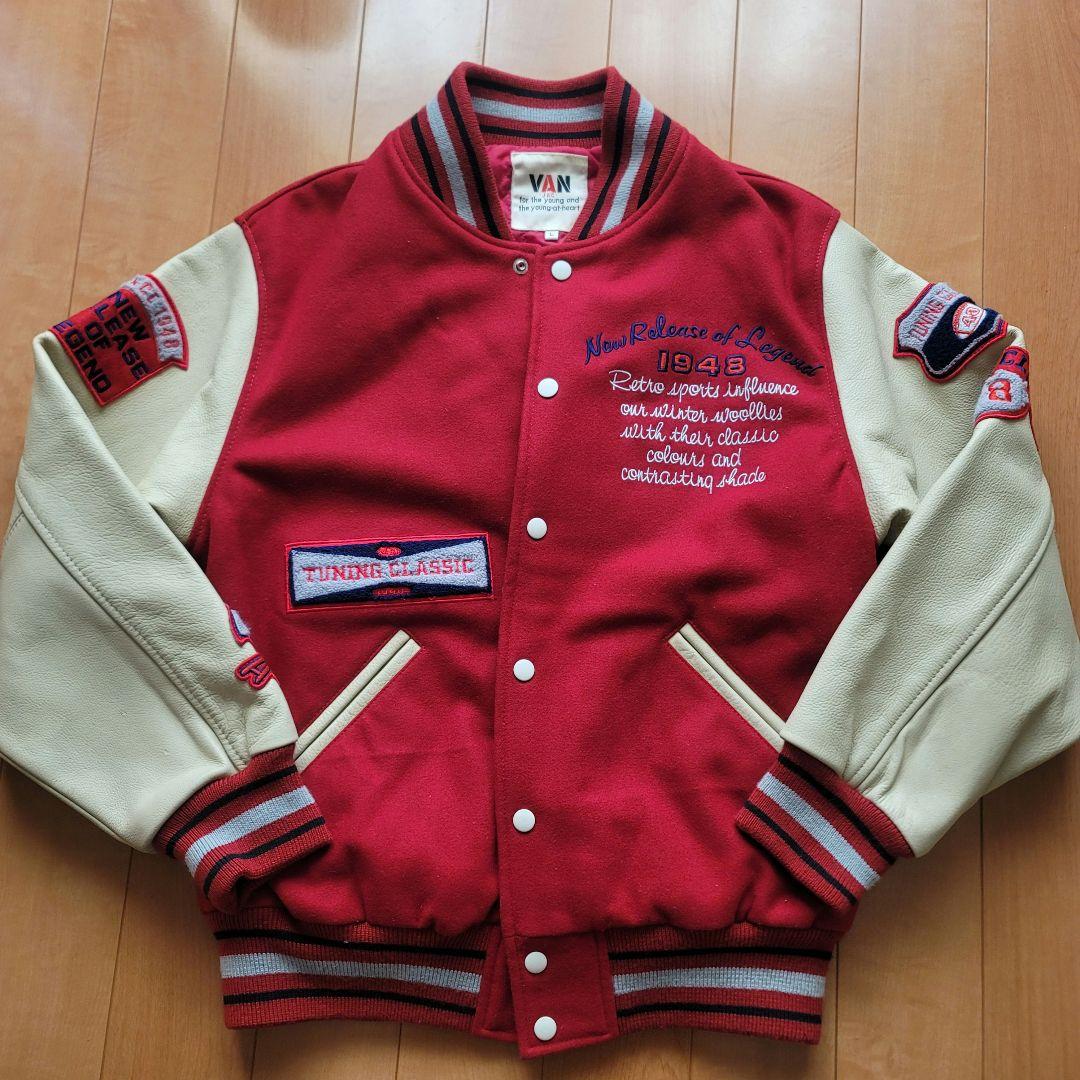 【美品】VAN JAC スタジャン　サイズL 美品 VAN JAC プレミアムスタジャン サイズL L 水牛革レザー