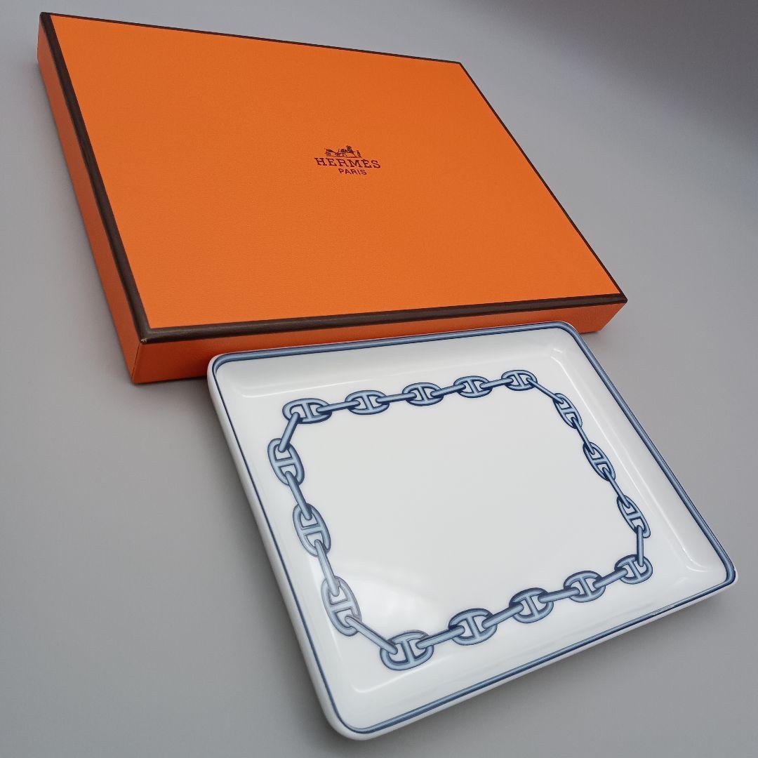 HERMES エルメス シェーヌダンクル スクエアプレート 共箱