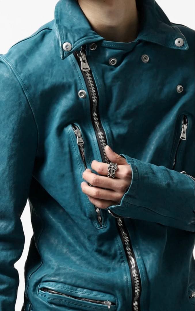 バックラッシュbacklashジャパンカーフダブルライダースLターコイズ