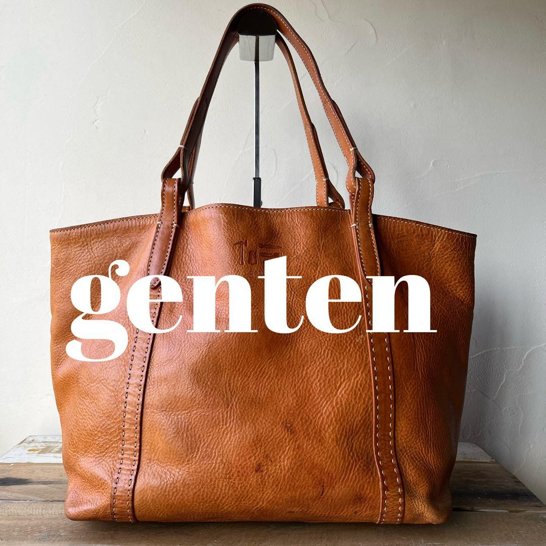GENTEN ゲンテン 工具ロゴ レザー オールレザー 本革 トートバッグ