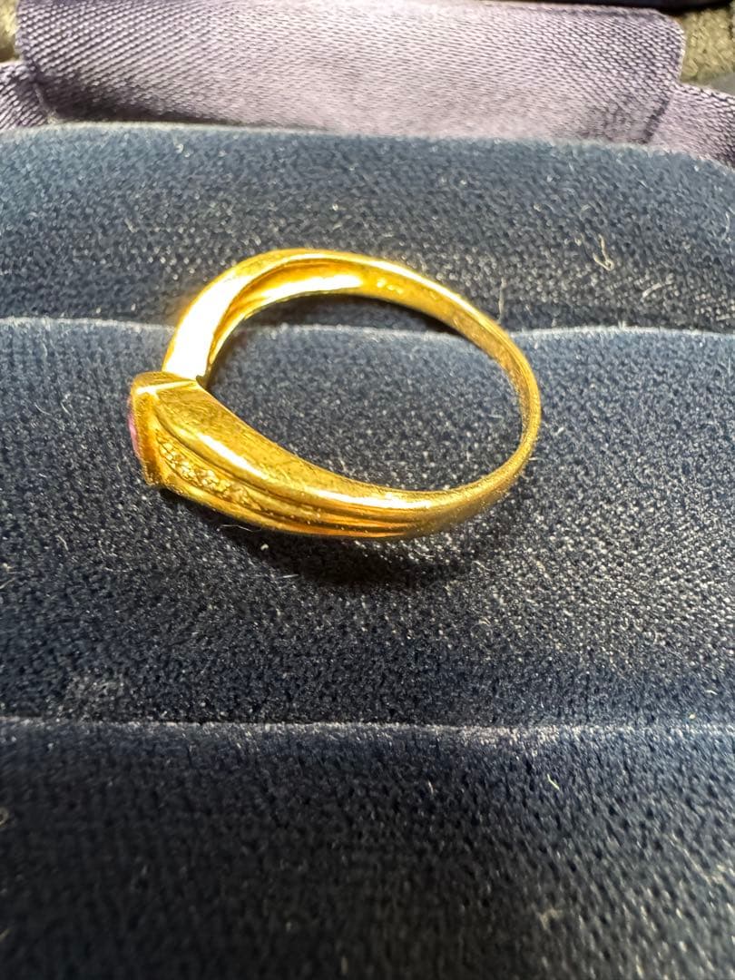 18金リング(k18)約3.1g ダイヤモンド(0.04ct)リングサイズ22号