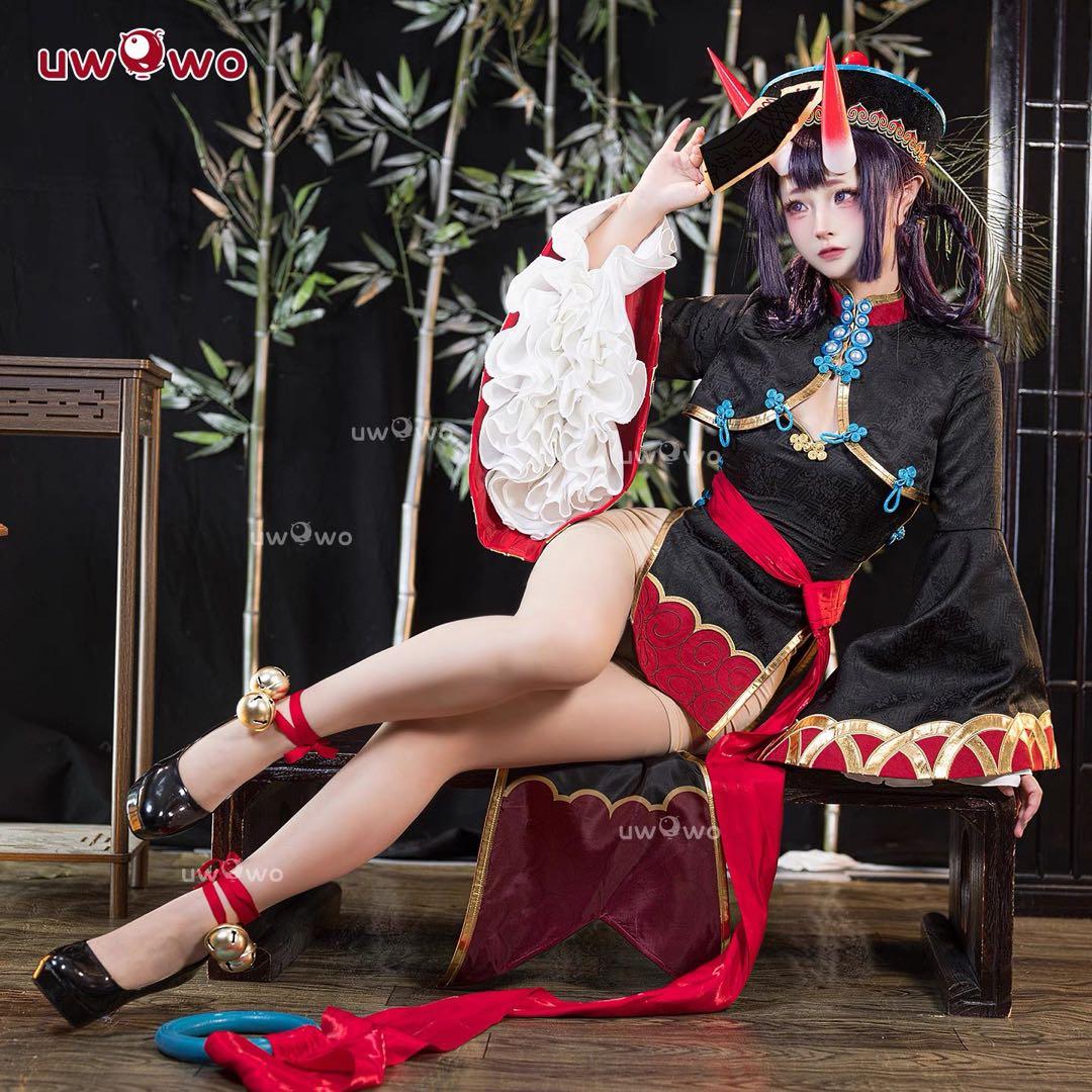 Uwowo Fate FGO 酒呑童子 キョンシー コスプレ ウィッグ・靴追加可