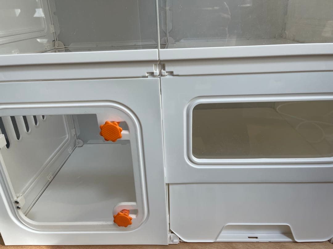 多段式キャットケージ 透明スライド扉