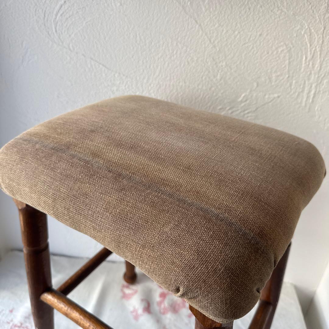 お値下げ】アンティーク布張りスツール アンティークスツール 古道具