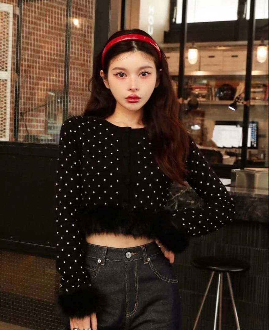 Darich】ドットジャガードフェザーニットトップス - メルカリ