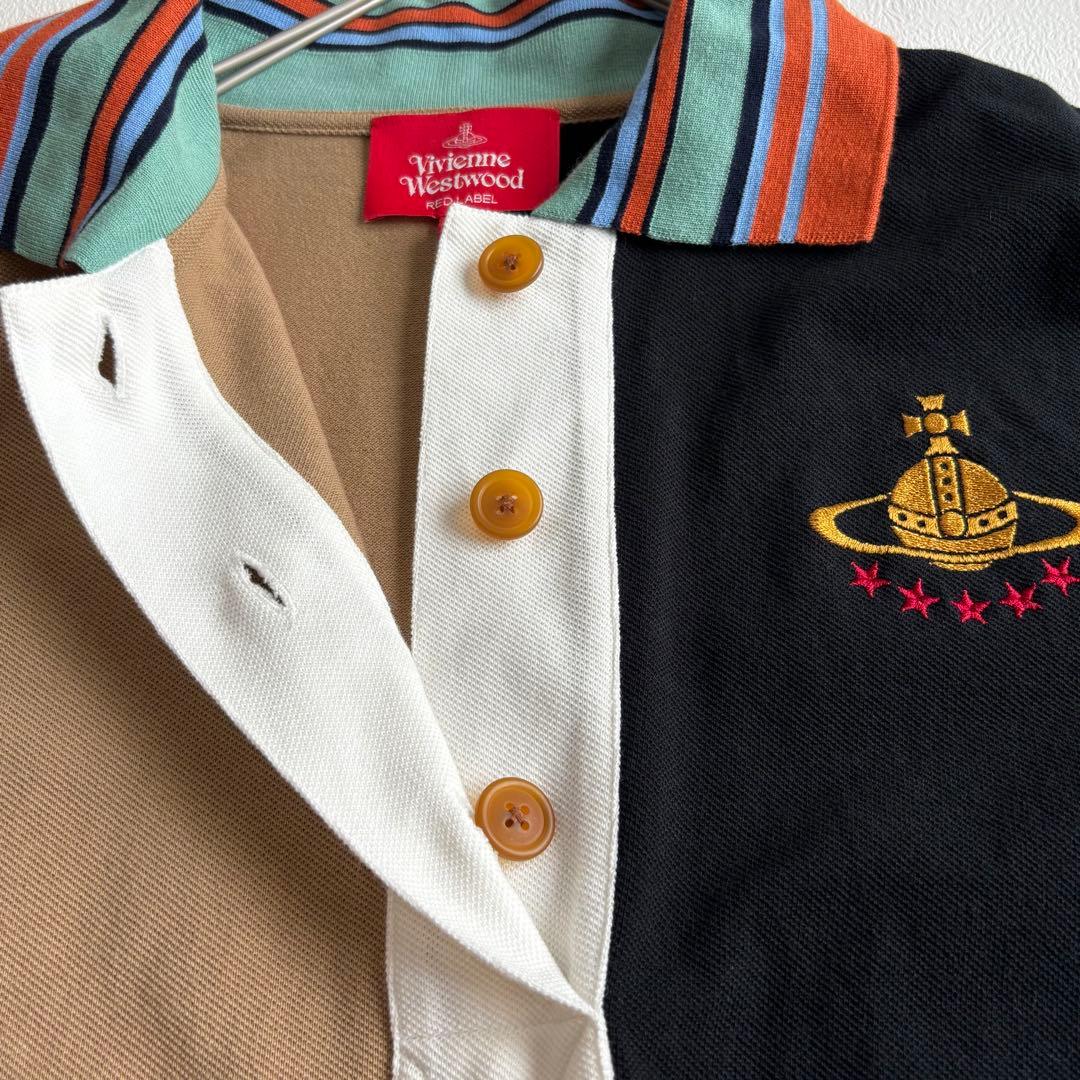 【美品】ヴィヴィアンウエストウッドレッドレーベル　半袖ポロシャツ　オーブ刺繍