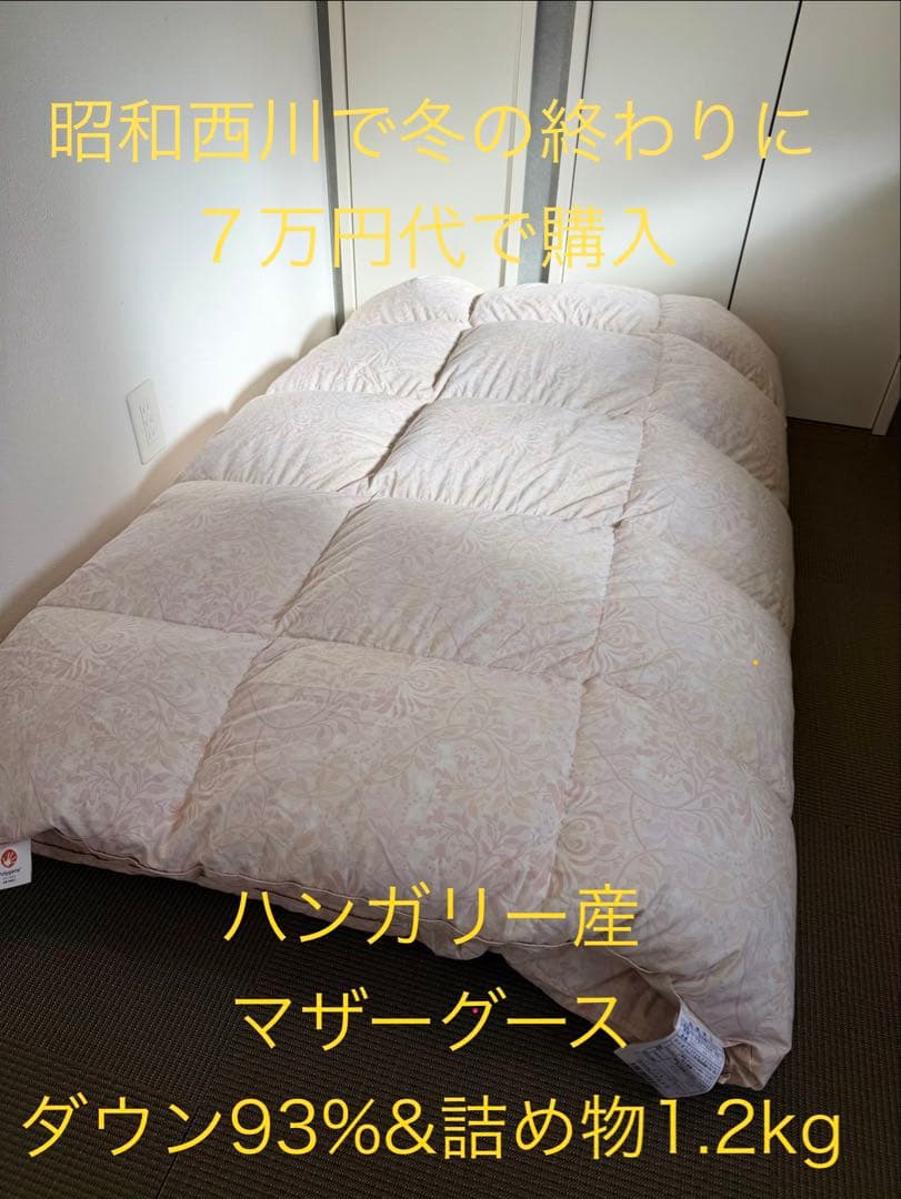 ハンガリー産　マザーグース1.2kg 昭和西川　高級羽毛布団（シングル） 楽天市場】羽毛布団 シングル 西川 ハンガリー産 マザーグース 95