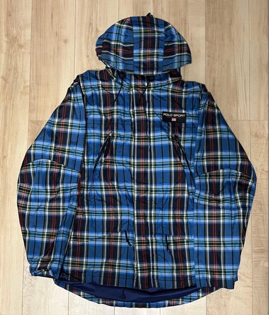 POLO SPORT チェック柄 ナイロンジャケット Lサイズ