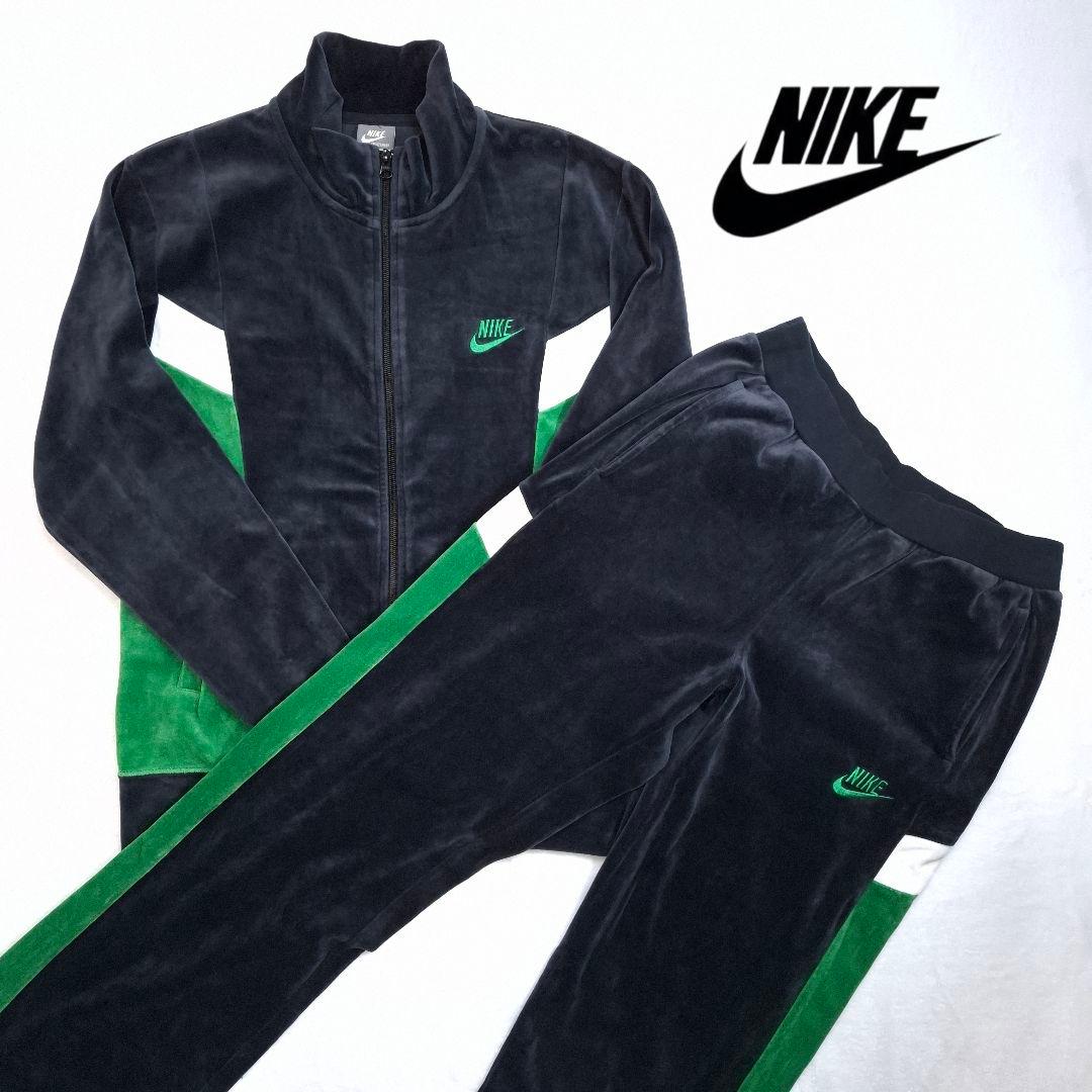 極美品】NIKE ベロア ジャージ セットアップ Y2K 黒×緑 M/S - メルカリ